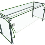 Thumbnail image #1 for Hatco Flav-R-Shield™ ES90-48 48-Inch Countertop Self-Service Tempered Glass Sneeze Guard with Brushed Stainless Steel Posts