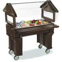 SixStar Portable 4 Ft Food Bar with Legs, 3-Pan Capacity, Forest Green