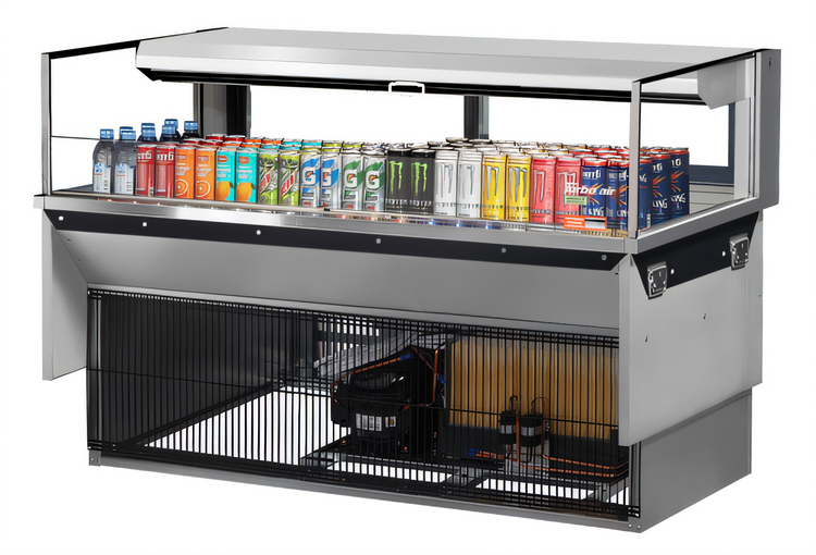 Product image #1 for Turbo Air 60-Inch Low Profile Drop-In Horizontal Open Refrigerated Display Case, 8 Cu. Ft., Stainless Steel