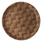 Thumbnail image #2 for Cambro Camtray® 1300301 13-Inch Round Fiberglass Serving Tray, Dark Basketweave Case of 12