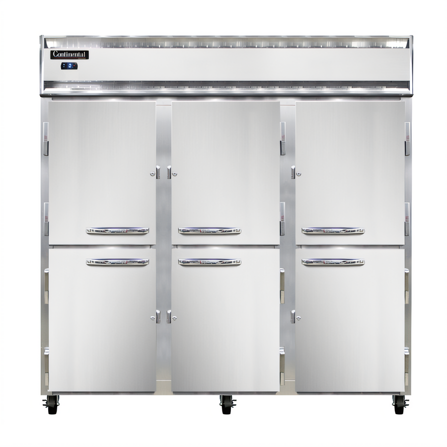 Product image #1 for Continental Refrigerator 3FSNSAHD Three-Section Shallow Depth Half-Height Solid Door Reach-In Freezer