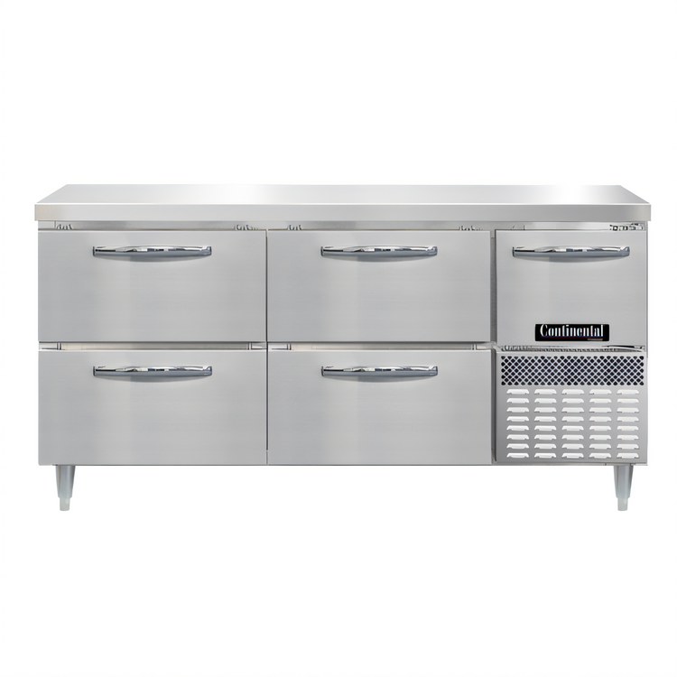 Product image #1 for Continental Refrigerator Designer Line DFA68NSS-D 68" Worktop Freezer with 4 Drawers & 1 Door