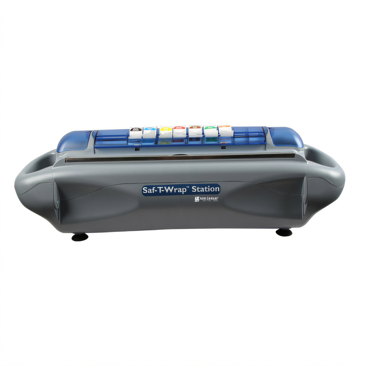 Product image #1 for Saf-T-Wrap Station Foil & Plastic Wrap Dispenser with Integrated Dating Label Dispenser and Safety Blade