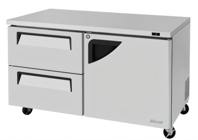 Product image #1 for Turbo Air Super Deluxe Two-Section Undercounter Freezer with 2 Drawers and 1 Right-Hinged Door, 60 1/4-Inch