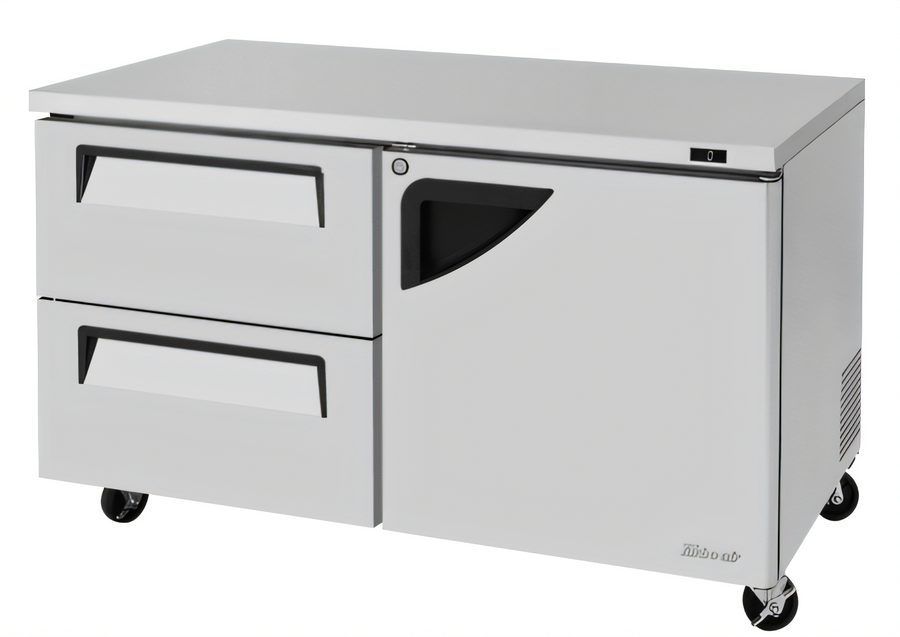 Product image #1 for Turbo Air Super Deluxe Two-Section Undercounter Freezer with 2 Drawers and 1 Right-Hinged Door, 60 1/4-Inch