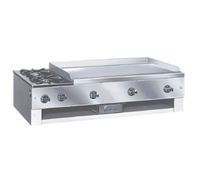 Comstock-Castle 30-Inch Countertop Gas Hotplate/Griddle with 2 Open Burners and 20 x 16-Inch Griddle Plate