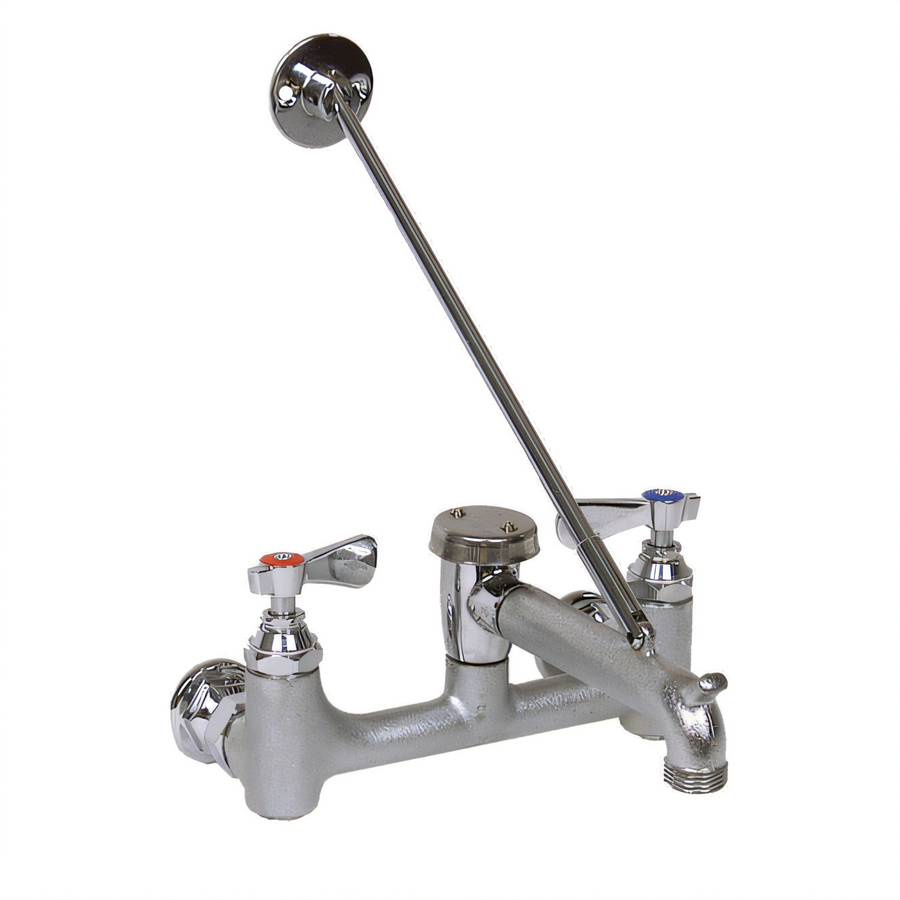 Product image #1 for BK Resources OptiFlow Mop Sink Service Faucet with Vacuum Breaker, Wall-Mount, 8-Inch OC, 6-1/2-Inch Spout