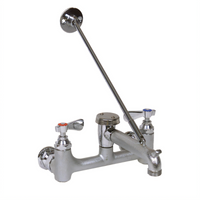 BK Resources OptiFlow Mop Sink Service Faucet with Vacuum Breaker, Wall-Mount, 8-Inch OC, 6-1/2-Inch Spout