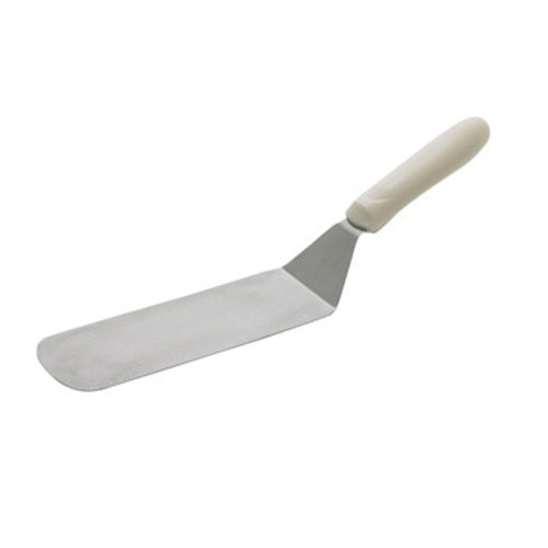Product image #1 for Winco TWP-90 Flexible Stainless Steel Turner with White Polypropylene Handle, 8-1/4 x 2-7/8 Inch