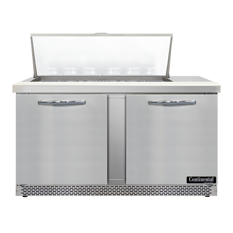 Product image #1 for Mighty Top SW60N18M-FB 60" Two-Section Front Breather Sandwich Prep Table