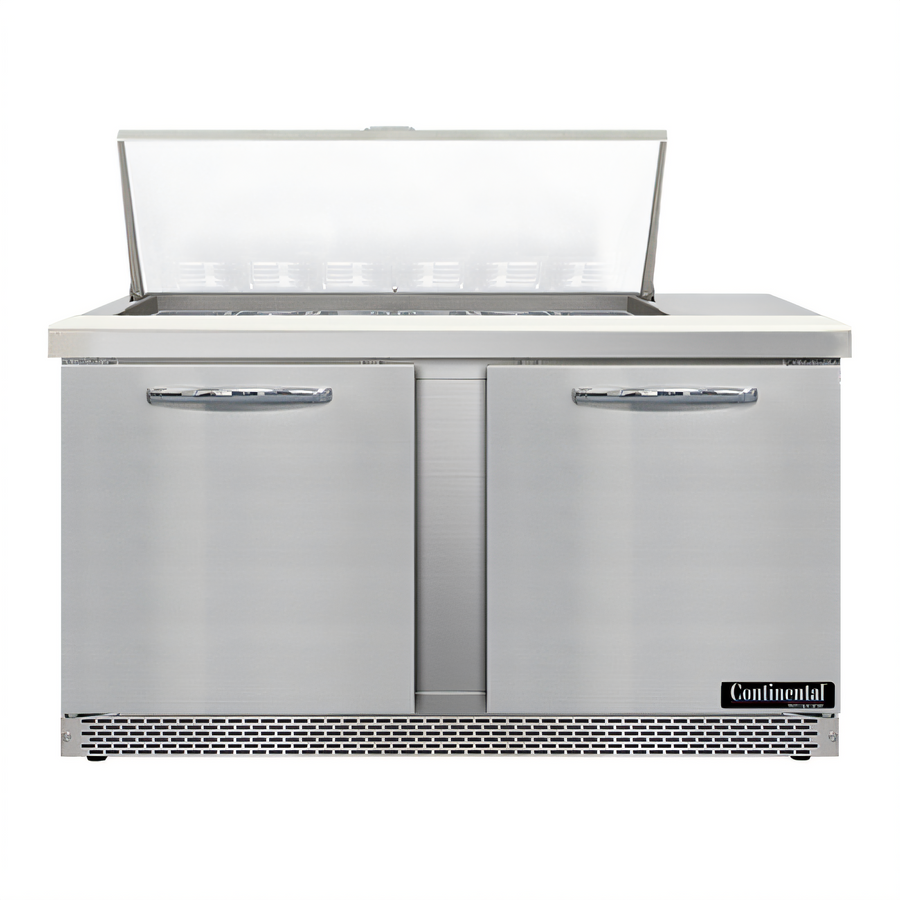 Product image #1 for Mighty Top SW60N18M-FB 60" Two-Section Front Breather Sandwich Prep Table