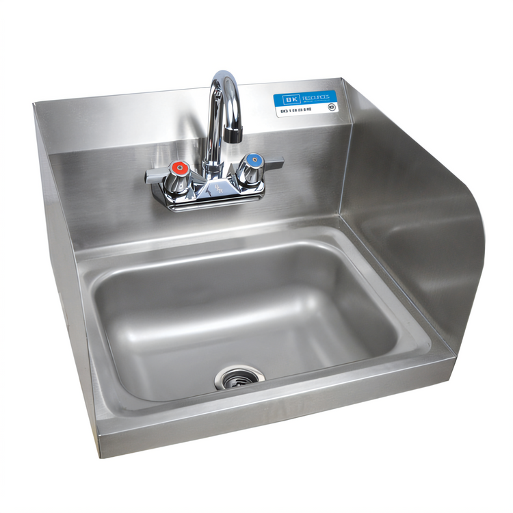Product image #1 for BK Resources Case Pack of 2 Wall-Mounted Hand Wash Sinks with Included Faucet, 14 x 10 x 5 Inch Bowl, 304 Stainless Steel