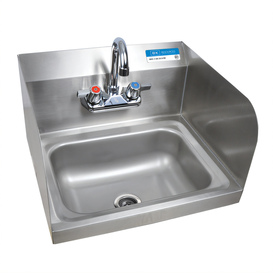 Product image #1 for BK Resources Case Pack of 2 Wall-Mounted Hand Wash Sinks with Included Faucet, 14 x 10 x 5 Inch Bowl, 304 Stainless Steel