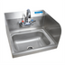 Thumbnail image #1 for BK Resources Case Pack of 2 Wall-Mounted Hand Wash Sinks with Included Faucet, 14 x 10 x 5 Inch Bowl, 304 Stainless Steel