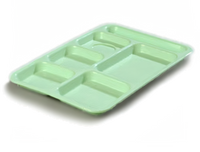 Carlisle Right-Handed 6-Compartment Rectangular Compartment Tray, 14-3/8 x 10 Inches, Green