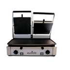 Thumbnail image #1 for Eurodib USA PDF3000220 Double Electric Countertop Panini Press, Smooth Cast Iron Plates, Dual Thermostats, 19.7 x 10 Inch Cooking Surface