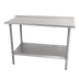 Thumbnail image #1 for Advance Tabco Special Value Series 48-Inch x 30-Inch 18-Gauge 430 Stainless Steel Commercial Work Table with Adjustable Galvanized Undershelf