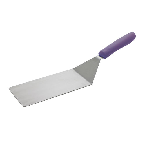 Product image #1 for Winco 8-Inch x 4-Inch Offset Stainless Steel Turner with Purple Polypropylene Handle