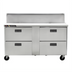 Thumbnail image #1 for Centerline by Traulsen CLPT-6024-DW 60-Inch Compact Mega Top Refrigerated Prep Table with 4 Drawers