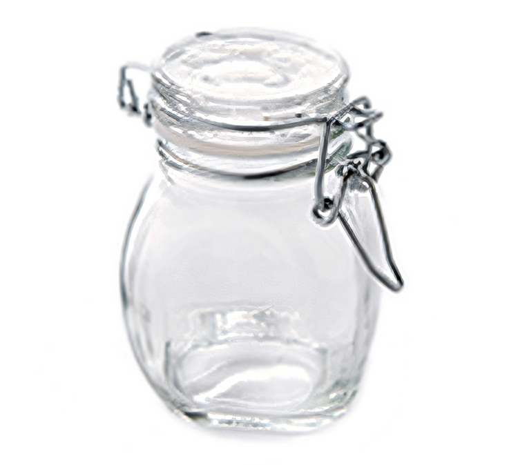 Product image #1 for American Metalcraft 3.5 oz Clear Glass Mini Mason Jar Condiment Jar with Hinged Lid