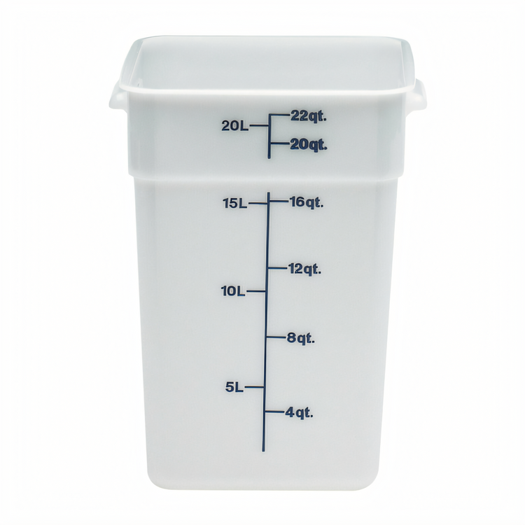 Product image #1 for Cambro CamSquare 22 Qt Natural White Square Polyethylene Food Storage Container with Handles