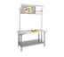 Thumbnail image #1 for 72 Inch x 36 Inch Stainless Steel Demo Table with Adjustable Glass Mirror and Undershelf