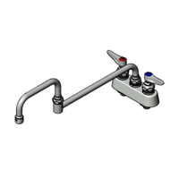 T&S Brass B-1131 4-Inch Centers Deck-Mount Workboard Faucet with 18-Inch Double-Jointed Swing Nozzle