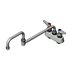 Thumbnail image #1 for T&S Brass B-1131 4-Inch Centers Deck-Mount Workboard Faucet with 18-Inch Double-Jointed Swing Nozzle