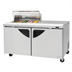 Thumbnail image #1 for Turbo Air Super Deluxe 60-Inch 2-Section Clear Top Sandwich/Salad Prep Table, 19 Cu. Ft., 8-Pan, Right Work Station