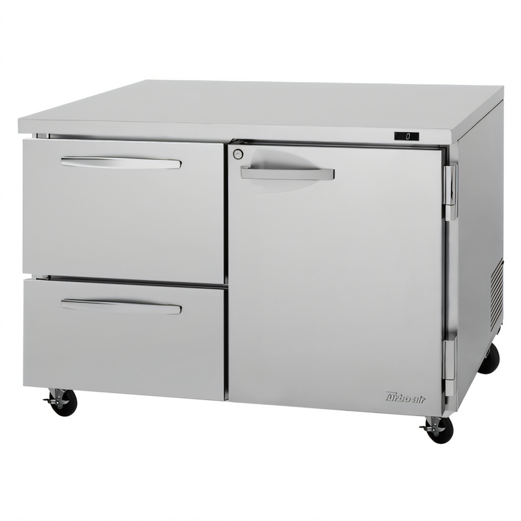Product image #1 for Turbo Air PRO Series 48-Inch 2-Section Undercounter Freezer with 1 Door and 2 Drawers