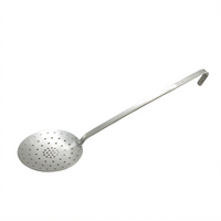 Winco Heavy-Duty One-Piece Round Stainless Steel Perforated Skimmer, 6-1/4 Inch Bowl, 16 Inch Handle