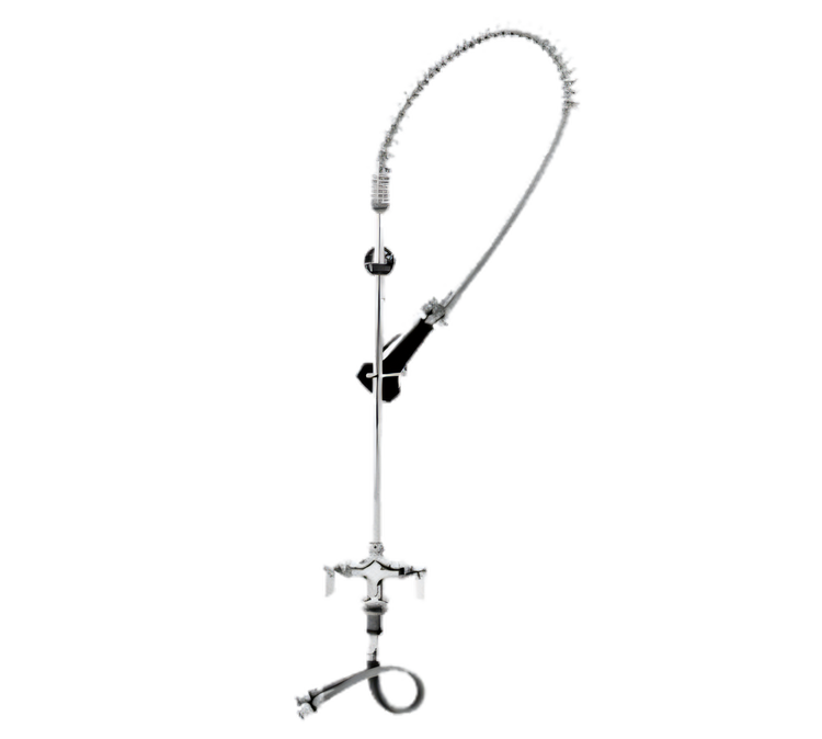 Product image #1 for T&S Brass EasyInstall Single-Hole Deck Mount Pre-Rinse Mixing Faucet with 1.07 GPM Spray Valve