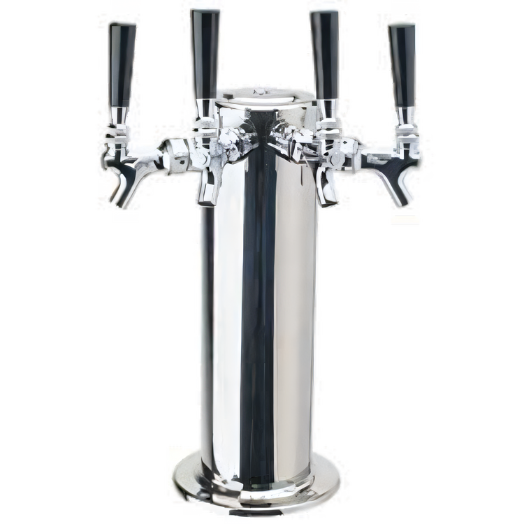 Product image #1 for Micro Matic Countertop 4-Faucet Air-Cooled Draft Beer Tower, Polished Stainless Steel