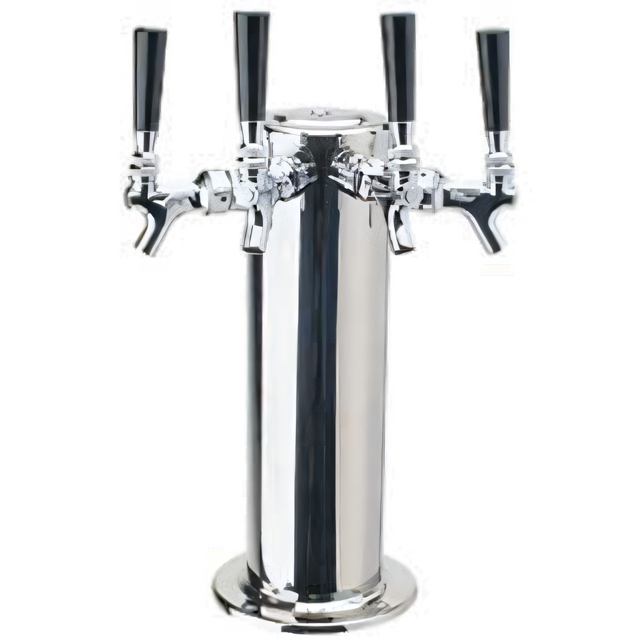 Product image #1 for Micro Matic Countertop 4-Faucet Air-Cooled Draft Beer Tower, Polished Stainless Steel