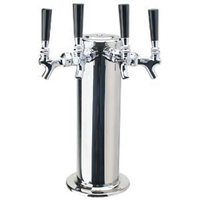 Micro Matic Countertop 4-Faucet Air-Cooled Draft Beer Tower, Polished Stainless Steel