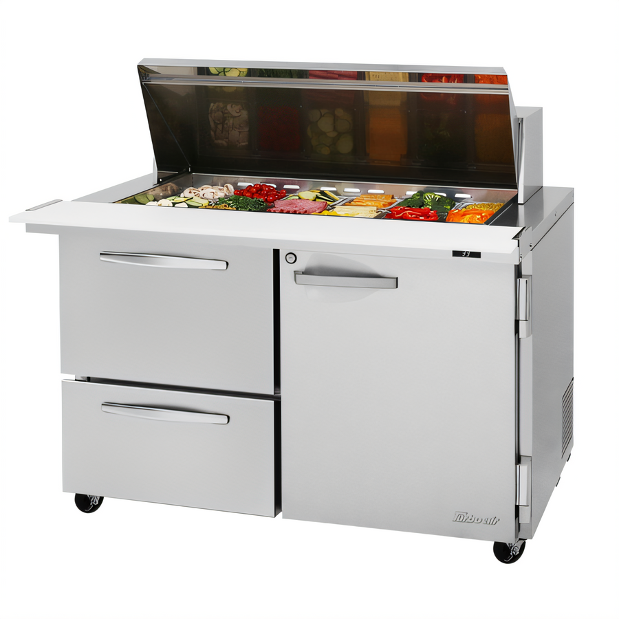 Product image #1 for Turbo Air PRO Series 2-Section 48 1/4-Inch Mega Top Sandwich/Salad Prep Table, 2 Drawers, 1 Door, Self-Contained