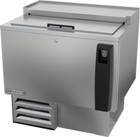 Beverage-Air 34-Inch Flat Top Shallow Well Bottle Cooler with Sliding Lid, 6.7 Cu. Ft., Stainless Steel Exterior