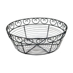 Thumbnail image #1 for Winco WBKG-10R Round Black Wire Bread and Fruit Serving Basket, 10-Inch Diameter x 3-Inch High Case of 12
