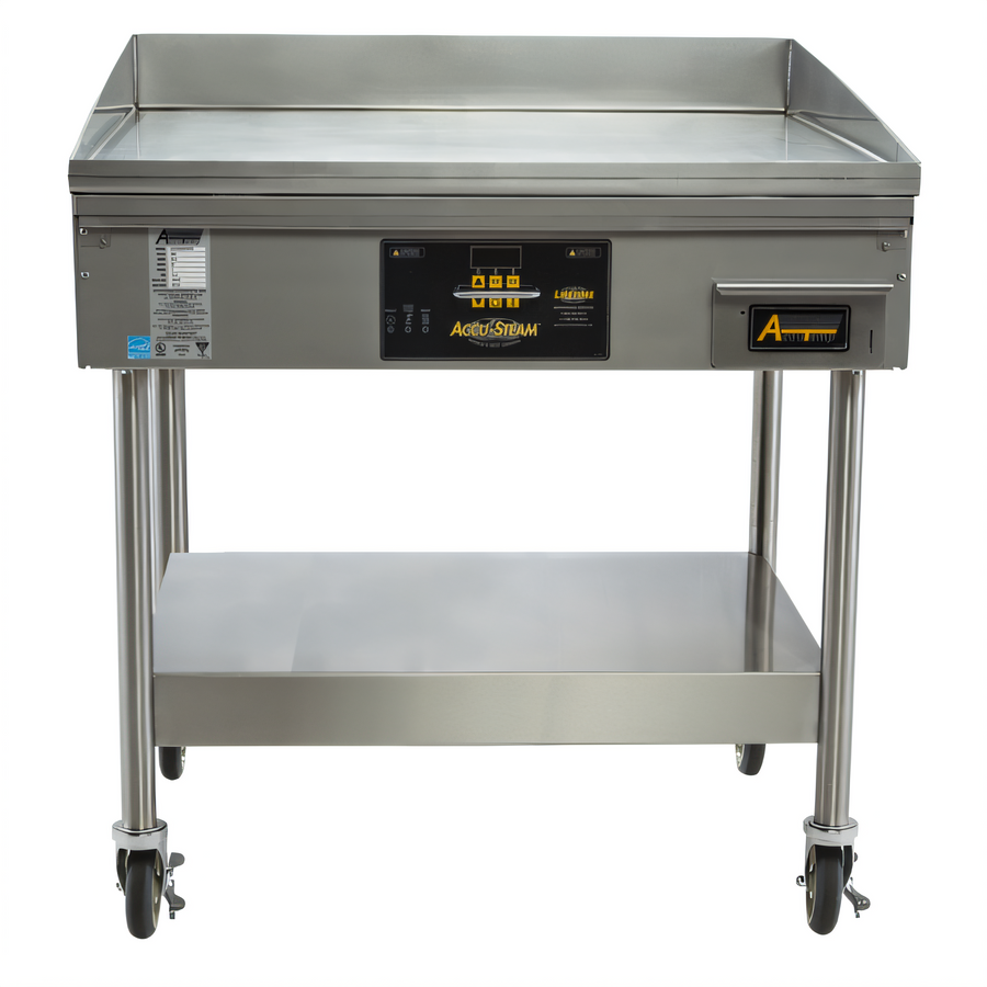 Product image #1 for AccuTemp AccuSteam Electric Floor Model Griddle with Stand and Casters, 48 x 30 Inch Cooking Surface, 208V, 3-Phase
