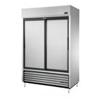Thumbnail image #1 for True Mfg. - General Foodservice TSD-47-HC 2-Section Reach-In Refrigerator with Solid Stainless Steel Sliding Doors, Bottom-Mounted Self-Contained