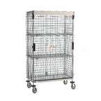 Thumbnail image #1 for Metro SlideSecure SEC55EC-SL-2SE Mobile Wire Security Cage with Sliding Doors, 2 Shelves, Chrome, 52-3/4"W x 28-1/2"D x 67-15/16"H