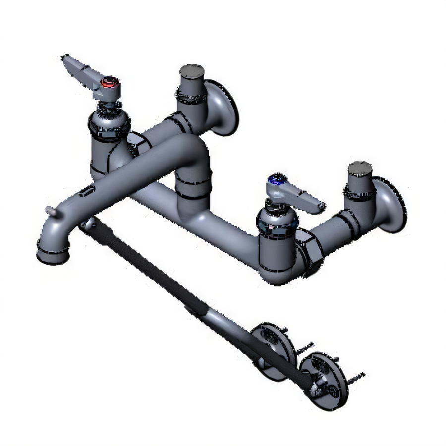 Product image #1 for T&S Brass Wall-Mounted Service Sink Faucet with Bucket/Pail Hook Spout, 8-Inch Centers, Rough Chrome-Plated Finish