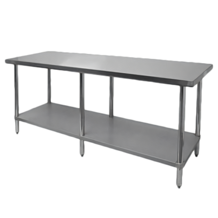 Product image #1 for Thunder Group 24 x 84-Inch Flat Top Stainless Steel Work Table with Adjustable Undershelf and 6 Legs