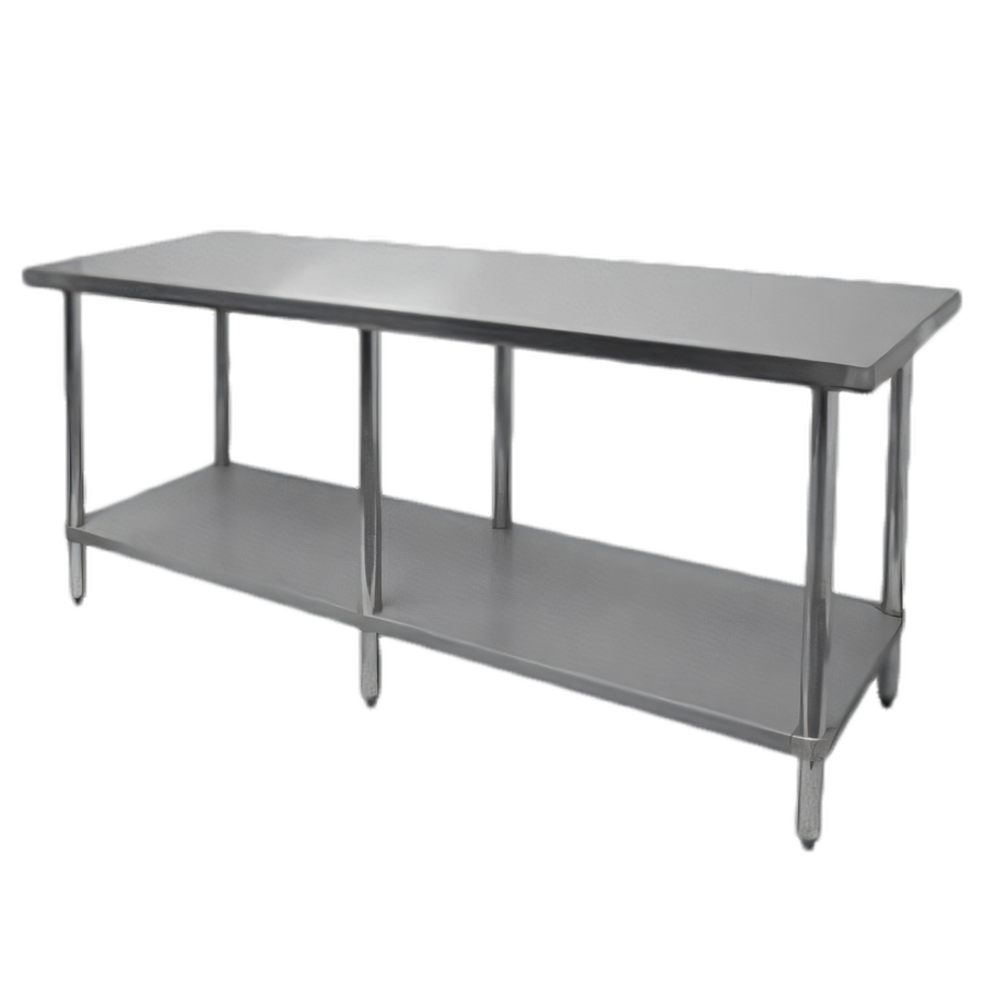 Product image #1 for Thunder Group 24 x 84-Inch Flat Top Stainless Steel Work Table with Adjustable Undershelf and 6 Legs
