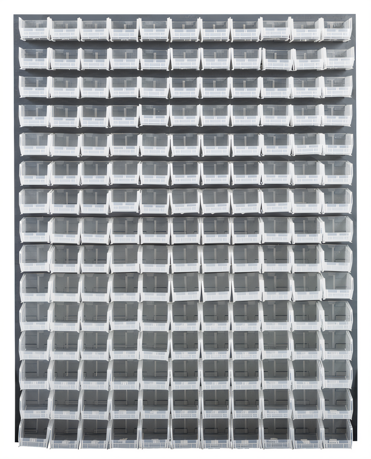 Product image #1 for Quantum Wall-Mounted Louvered Panel Starter Unit with 165 Clear Bins