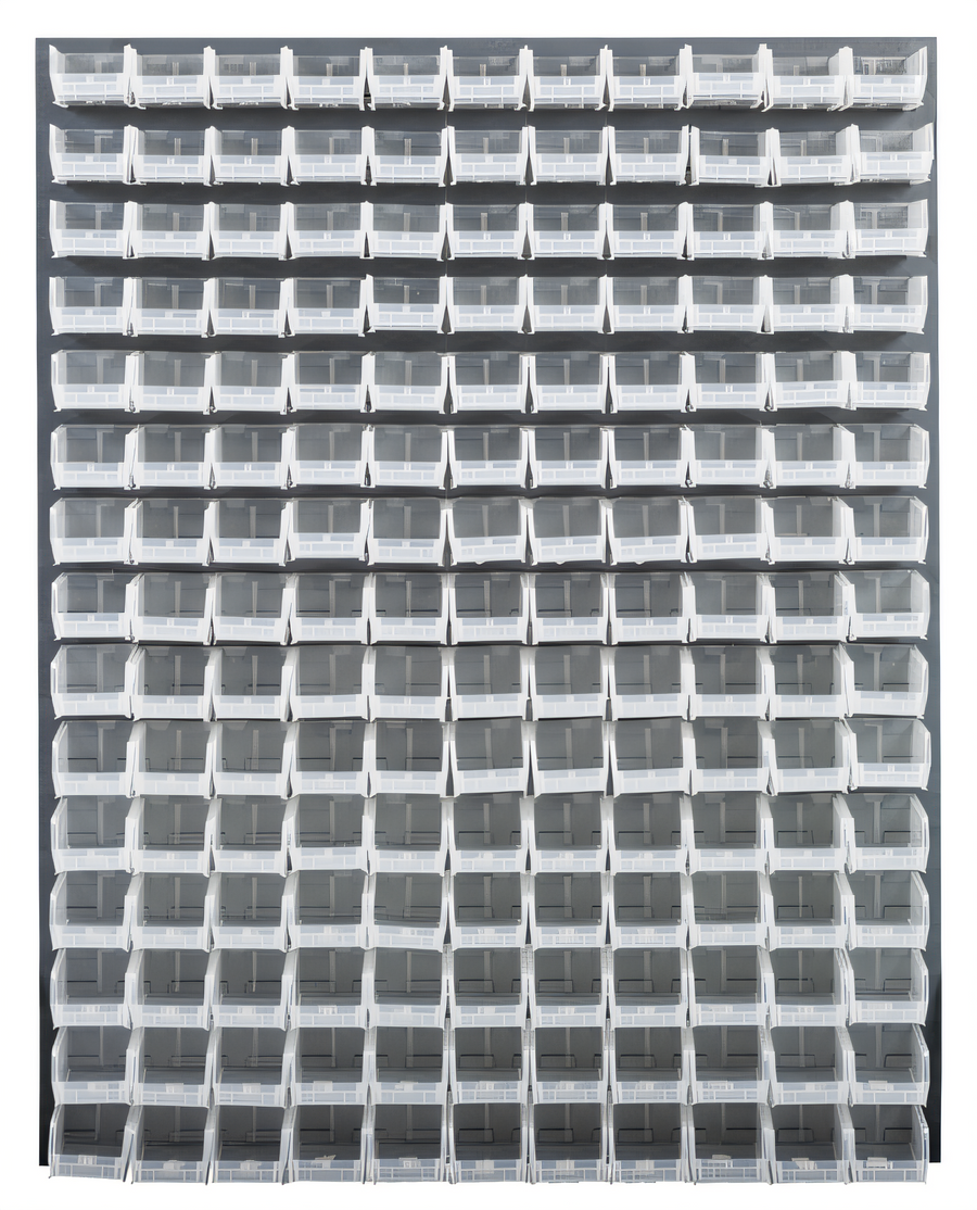 Product image #1 for Quantum Wall-Mounted Louvered Panel Starter Unit with 165 Clear Bins