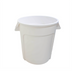 Thumbnail image #1 for Omcan USA 20 Gallon Round White Polyethylene Food Storage Container, Without Lid