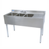Thumbnail image #1 for BK Resources 48-Inch Slim-Line 3-Compartment Stainless Steel Underbar Sink with Right Drainboard