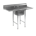 Thumbnail image #1 for Eagle Group 412-16-1-X One-Compartment Commercial Sink, 430 Stainless Steel, 16 x 20 x 10-1/2 Inch Bowl, 9-1/2 Inch Backsplash, No Drainboards
