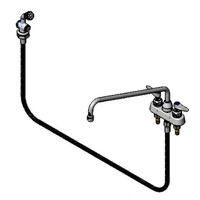 T&S Brass B-1171-01 4-Inch Centers Deck-Mount Workboard Mixing Faucet with 16-Inch Swing Nozzle, Diverter, Hose, and Side Spray